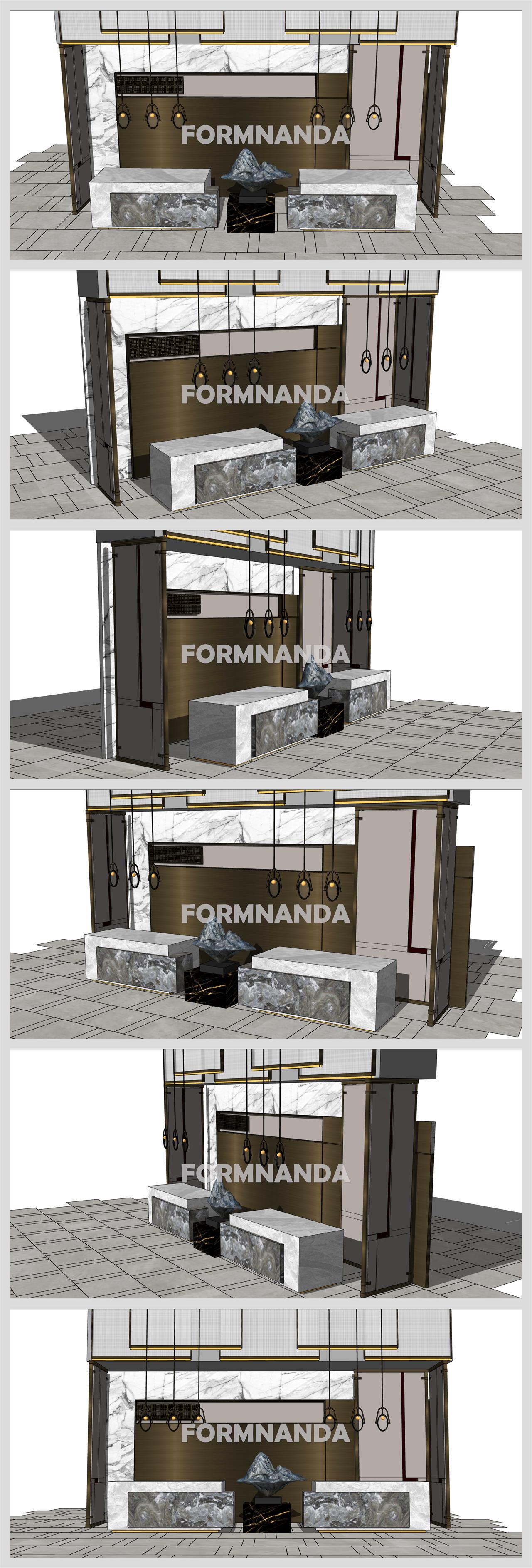 고급스럽운 로비현관 Sketchup 샘플 만들기 상세보기