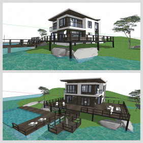 맞춤형 별장주택 꾸미기 Sketchup 샘플 만들기