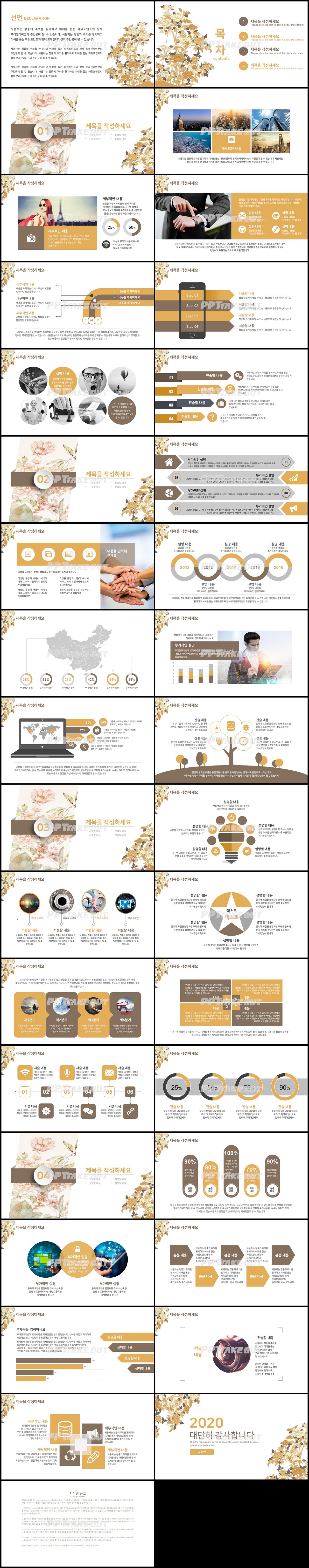 학습강의 등황색 애니메이션 멋진 PPT샘플 다운로드 상세보기